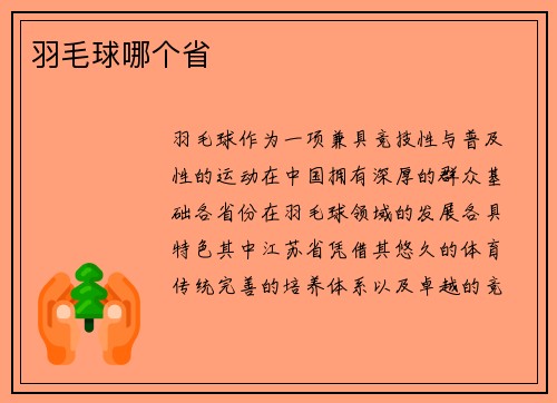羽毛球哪个省